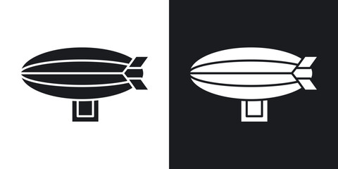 Airship icons in solid black and white collection © chandi