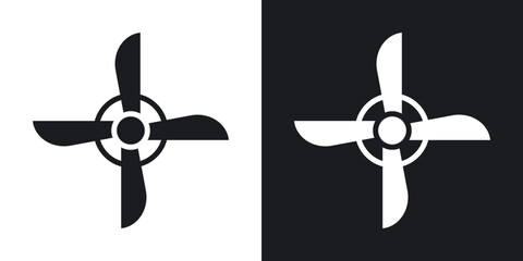 Airscrew icons in solid black and white collection © chandi