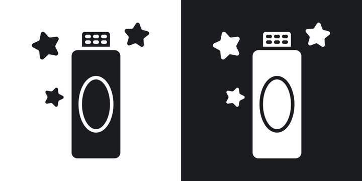 Baby powder icons in solid black and white collection