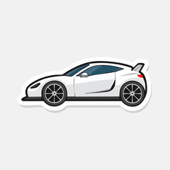 Obraz premium White Sports Car Illustration