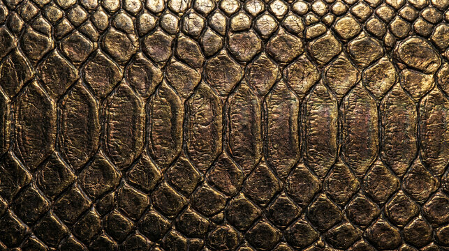 Dark bronze metallic snake skin texture background