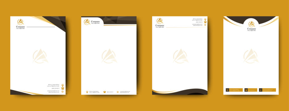 Set of Business Letterhead Template. Editable Company Letterhead Design. vector	