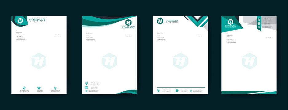 Set of Modern Corporate Letterhead Templates. Professional Letterhead design. vector