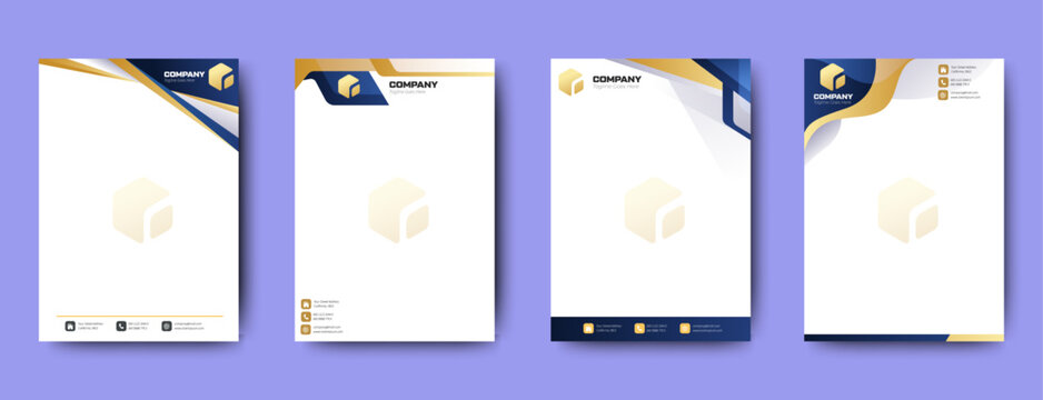 Set of Modern Company Letterhead Templates. Editable Business Letterhead Design. vector	