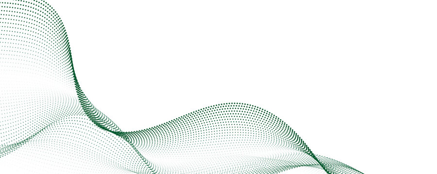 abstract dotted green wave background