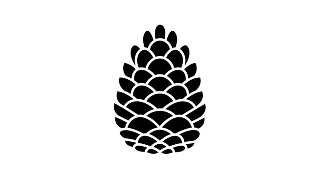 Black Pinecone Icon Isolated.