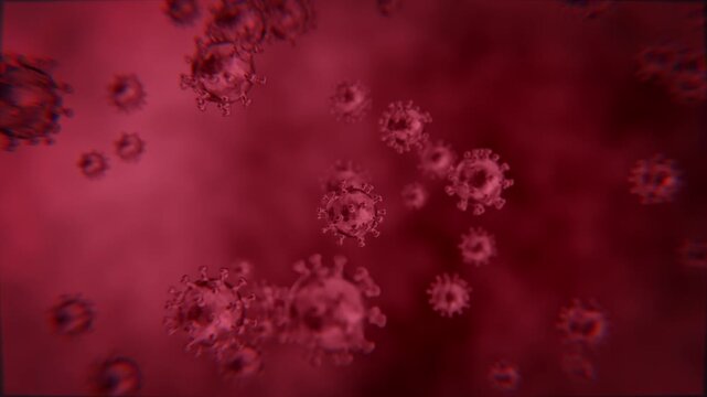 3d corona virus bacteria, viral cell organism animation, 
