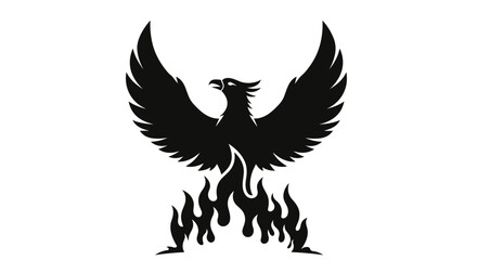 Fototapeta premium Black Phoenix Rising from Flames 2.