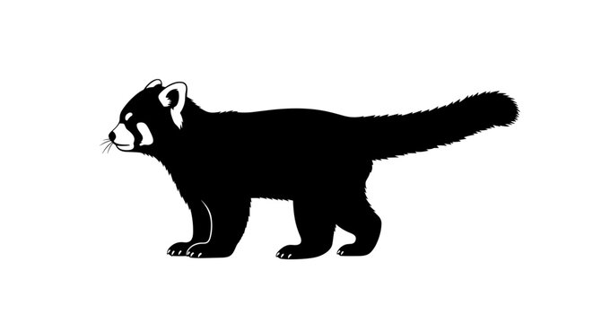 Black silhouette of ferret animal.