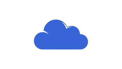 Fototapeta premium Minimalist Blue Cloud Symbol Icon