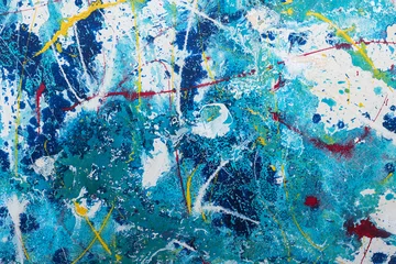 Grunge multicolour painted wall. High resolution abstract color background. © javarman