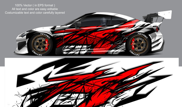 car livery graphic vector. abstract grunge background design for vehicle vinyl wrap and car branding