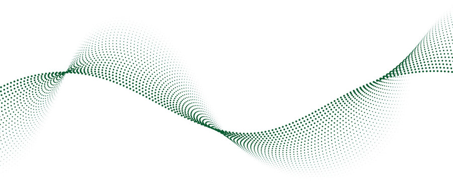 abstract dotted green wave background
