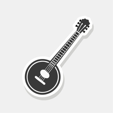 Black and White Banjo Icon