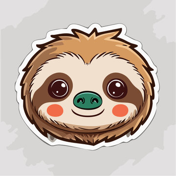 Cute Sloth Face Sticker
