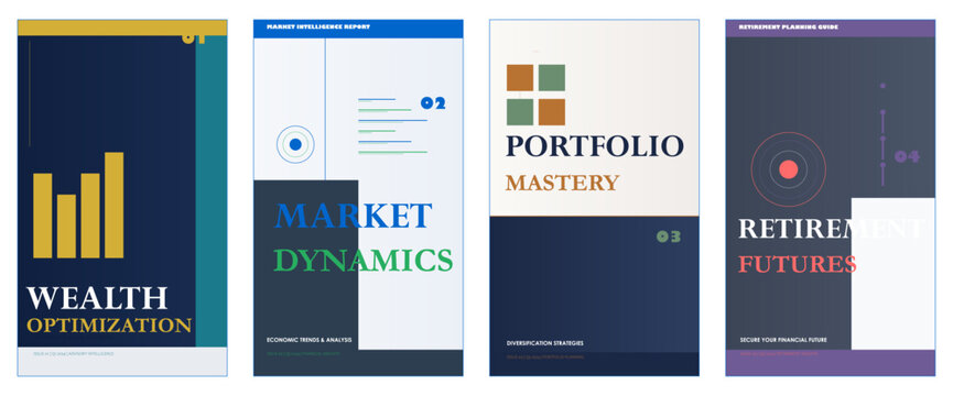 Professional wealth advisory magazine cover design, financial planning poster layout, investment portfolio brochure template, retirement planning editorial design, wealth management flyer, corporate 