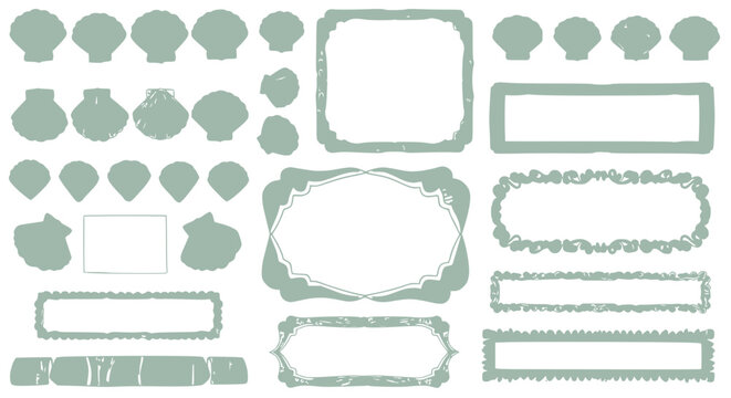 Seashell Frames and Borders Collection - Decorative Elements