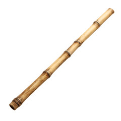 Fototapeta premium Handcrafted bamboo flute with natural wood grain texture isolated on white