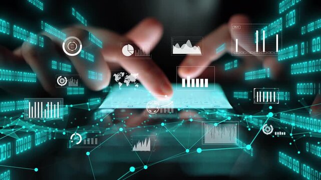 A stunning digital interface featuring various data visualization elements, including charts and graphs, designed to showcase insights and analytics in a modern setting. Xenic