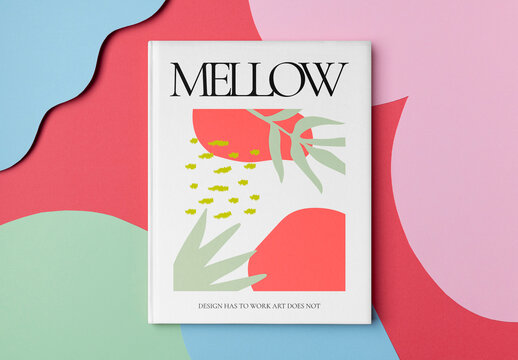Colorful Abstract Magazine Cover Mockup PSD