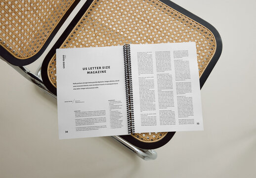 Mockup Of Customized Spiral Bound Us Letter Magazine