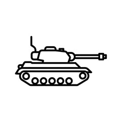 Obraz premium Outline Icon of a Military Tank with Cannon and Tracks