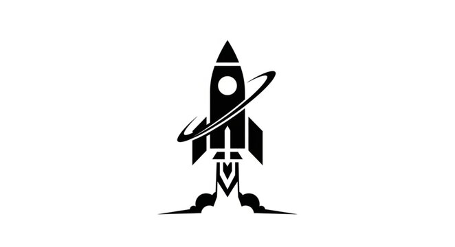 vector illustration of a black rocket