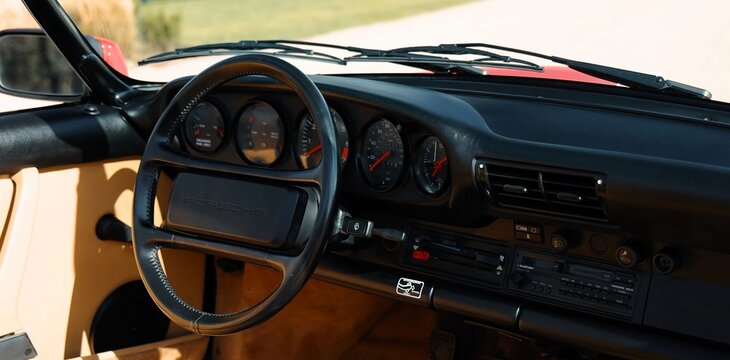1988 Porsche 911 Speedster, Legend, red retro sports car.