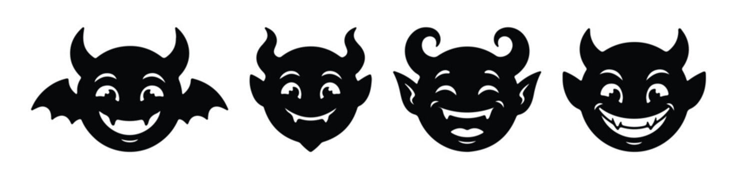 Halloween devil face mask icon for scary horror party costume celebration vector illustration