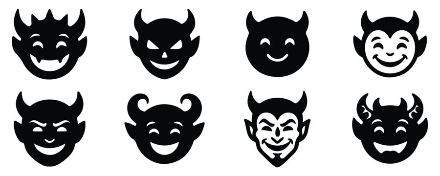 Halloween devil face mask icon for scary horror party costume celebration vector illustration
