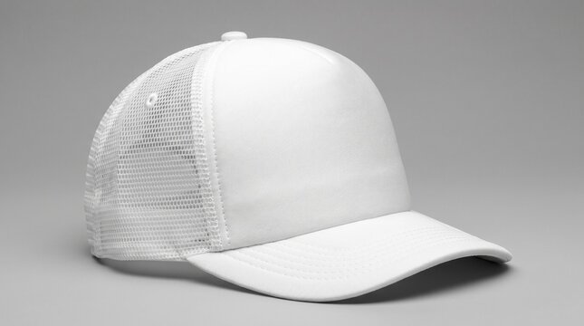 White blank trucker mesh cap mockup