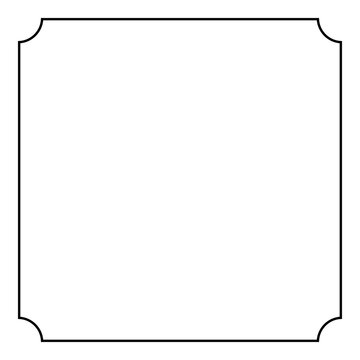 Minimal square black line frame with corners