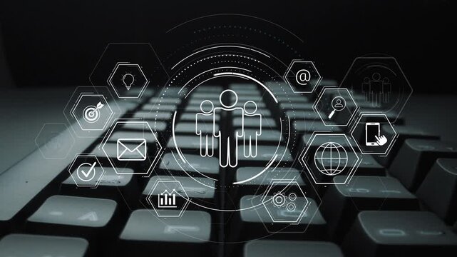 Business teamwork system showing digital communication and performance tracking. Teamwork improves collaboration, drives success, teamwork enhances planning, and teamwork supports productivity. Marrow