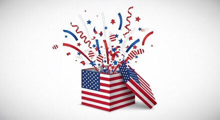 Fototapeta premium Explosion of Liberty: A Patriotic Unveiling