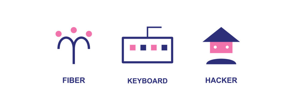 Fiber optic keyboard hacker icons