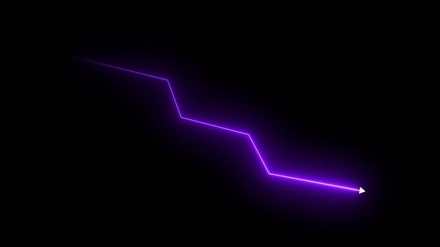 Neon Downward Arrow Falling Graph Business Loss Background