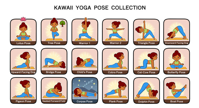 Cute Yoga Asanas for Beginners - 18 Poses with Names