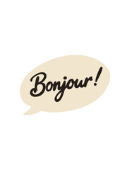 bonjour script lettering elegant calligraphy vector illustration © Tetiana Kasatkina