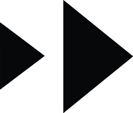 Black fast forward media player button icon