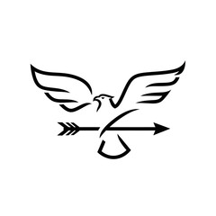 Fototapeta premium Abstract Eagle and Arrow Logo - Symbol of Freedom, Power, and Direction