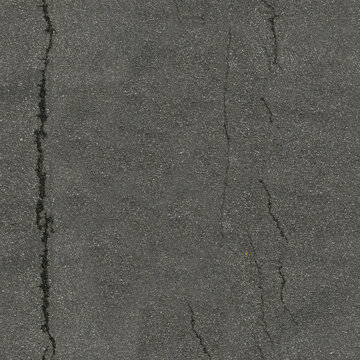 Seamless Rough Asphalt Road with Visible Cracks Texture Background