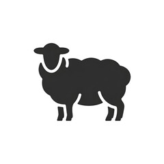 Obraz premium modern Sheep silhouette icon, minimal vector, clean recognizable shape, stock ready ().png