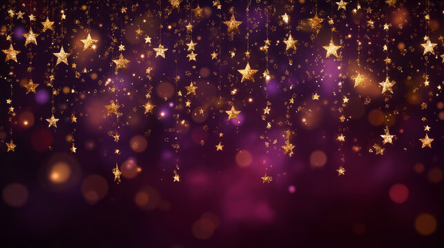 black background with golden stars, glittering and sparkling on the red background. abstract background for celebration or holiday design. vector illustration of a starry night sky. suitable for new y