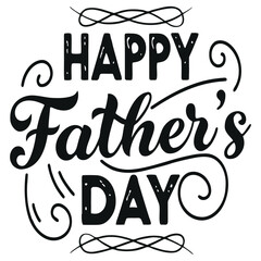 Obraz premium Happy fathers day hand drawn lettering greeting card design