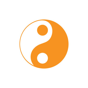 Yin yang symbol of harmony and balance. Flat style icon. Black on background vector illustration . EPS 10 