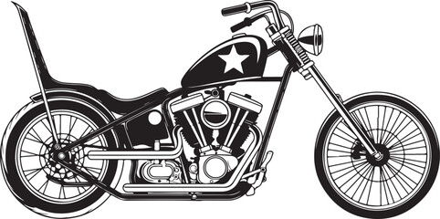 Black vintage style custom chopper motorcycle © Soriyea