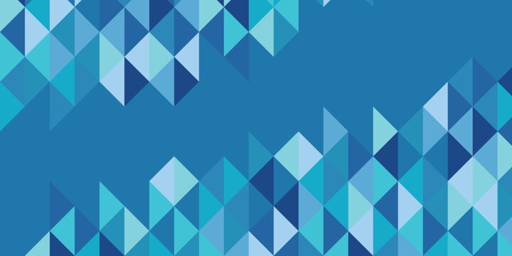 Blue Geometric Triangle Mosaic Background Design