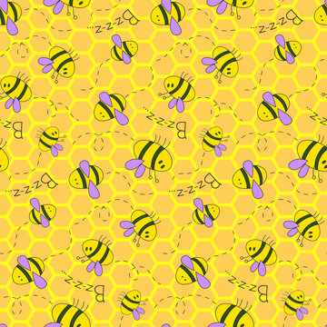bee random seamless pattern design suitable for fashion purposes