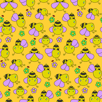 bee random seamless pattern design suitable for fashion purposes