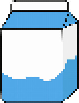 Pixel Art Milk Carton Dairy Icon